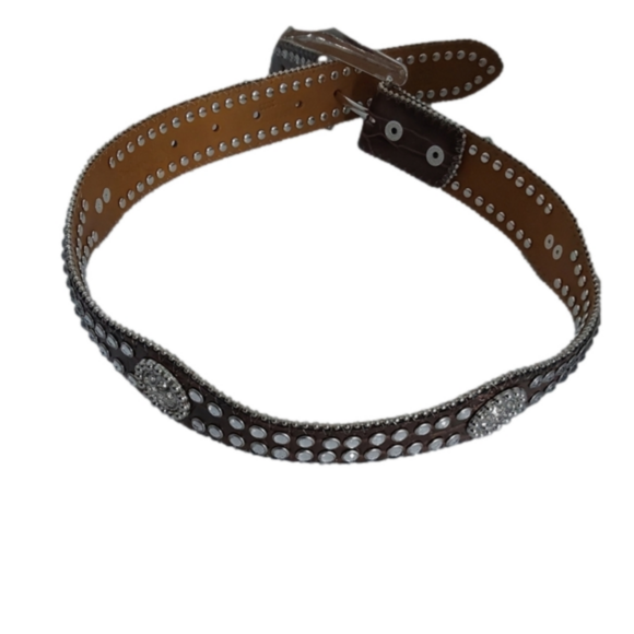 Nocona Rhinestone Leather Belt Size 24 - Picture 12 of 12